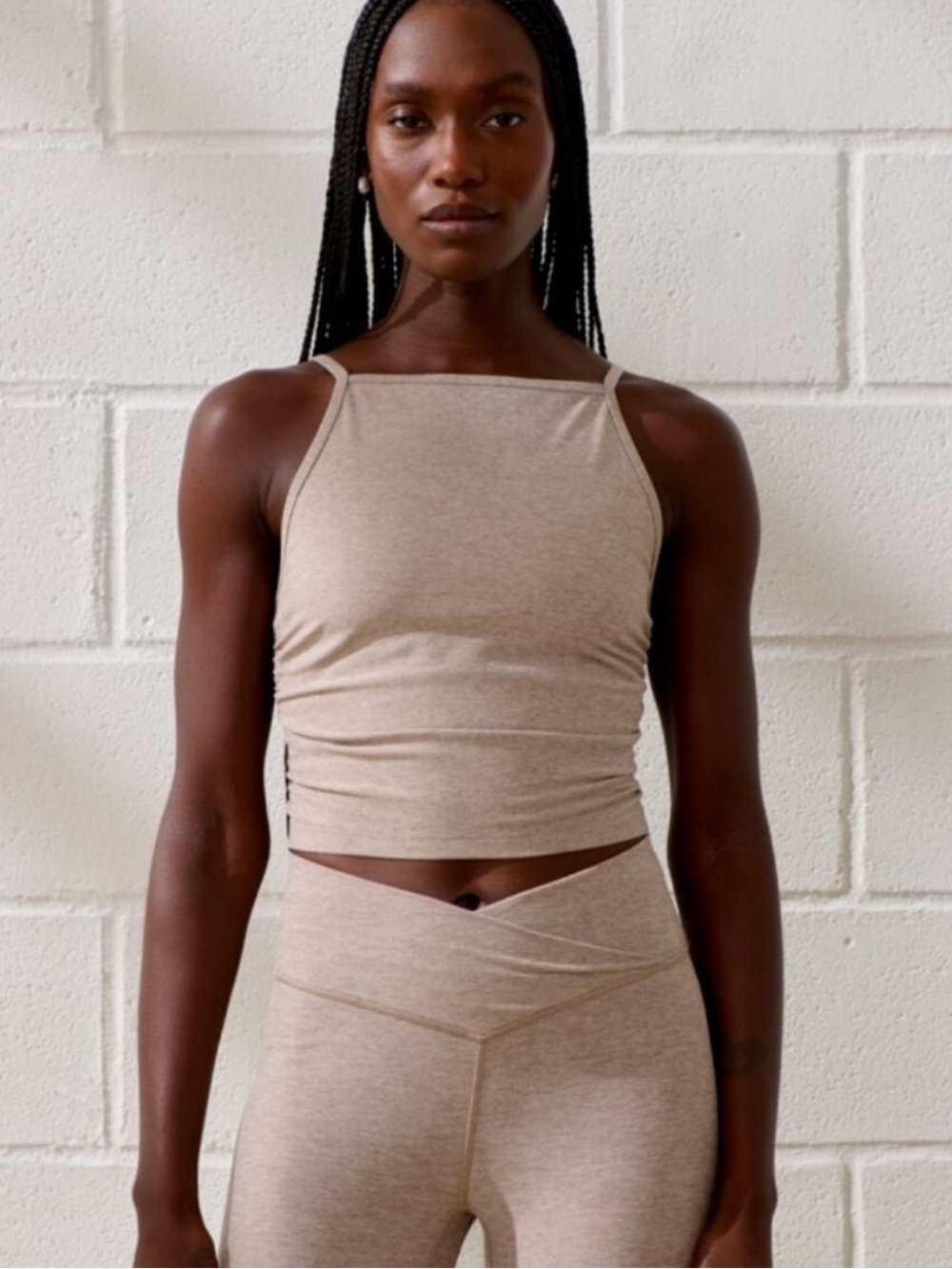 Abercrombie & Fitch YPB everydaySOFT Apron Cami Tank Oatmeal Heather